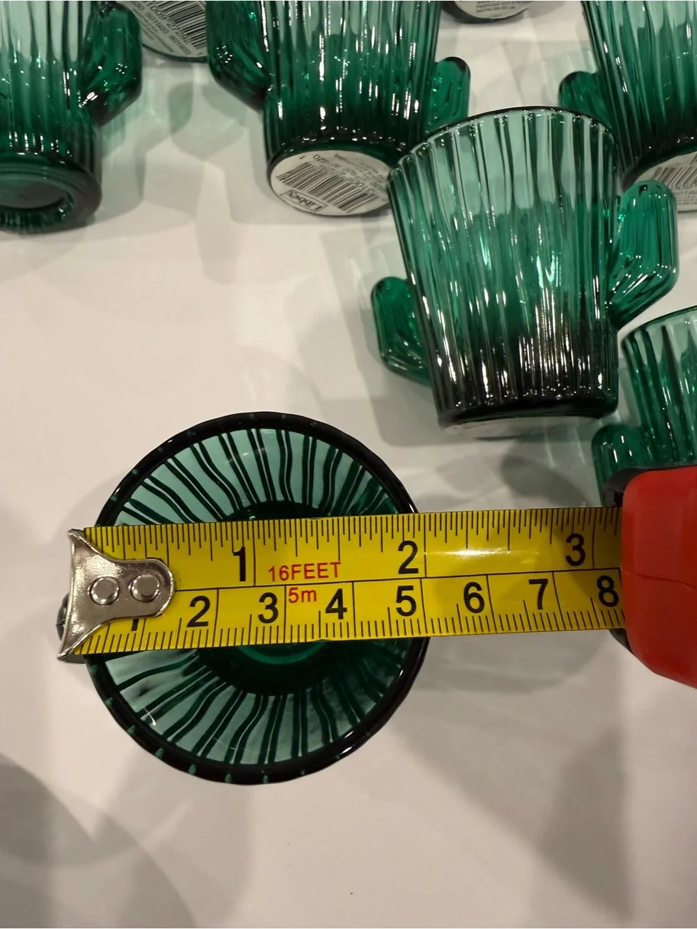 Libbey Deep Green Ribbed Glass Mug with Handle